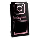 Placa Instagram QR Code Display Acrílico Loja Balcão Preto Placa Instagram QR Code Display Acrílico Loja Balcão Preto