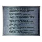 Placa Instrução Yanmar Agritech Lubrificante - Água