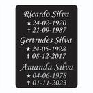 Placa Lápide para Túmulo em ACM 30x40cm - Personalização com 3 Nomes