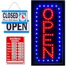 Placa LED Aberto Ultima 43x25 cm com Modo Piscante Horário Comercial Placa LED Aberto Ultima 43x25 cm com Modo Piscante Horário Comercial