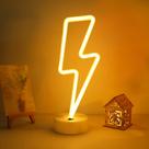Placa LED de néon ENUOLI Lightning Warm White com base USB/bateria