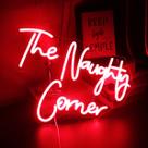 Placa LED de néon QiaoFei The Naughty Corner” 42x30 cm USB vermelha