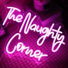 Placa LED de néon QiaoFei The Naughty Corner” rosa 42x30cm USB