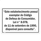 Placa Lei Código De Defesa Do Consumidor 30x20cm Branco