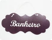 Placa Lisa para Porta de Banheiro - MDF 3mm - Marrom Escuro