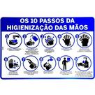 Placa Look 20X30Cm (10 Passos Para Higienizacao) - Kit C/5 Pecas