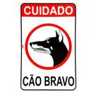 Placa Look 20X30Cm (Cuidado Cao Bravo) . / Kit C/ 5 Peças