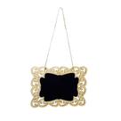 Placa Lousa De Madeira Arebesco Flor P/ Pendurar 11x15x1 Cm