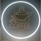 Placa luminosa em led café, cofee 30cm - ideal para cantinho do cafe com fonte