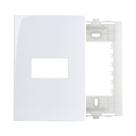 Placa margirius sleek 4x2 1 módulo com suporte branco pa016026 673161