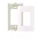 Placa margirius sleek 4x2 3 módulo com suporte branco pa016023 673196