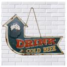 Placa Metal Decorativa Cerveja Drink Bar Alto Relevo 41x26cm