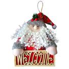 Placa Natalina de Pendurar Papai Noel Welcome 25x15cm.