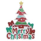 Placa Natalina Merry Christimans Arvore Com Luz Grande 37cm Placa Natalina Merry Christimans Arvore Com Luz Grande 37cm