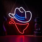 Placa Neon Roouneon Chapéu de Cowboy LED 38x33 cm USB