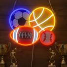 Placa Neon Zontruxe Decorativa de Parede com 4 Bolas Esportivas em LED Placa Neon Zontruxe Decorativa de Parede com 4 Bolas Esportivas em LED