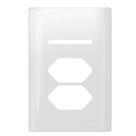 Placa Novara Branco 4x2 1 Interruptor E 2 Tomadas Placa Novara Branco 4x2 1 Interruptor E 2 Tomadas