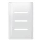 Placa Novara Branco 4x2 3 Interruptores com Suporte Dicompel