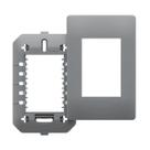 Placa P/ 3 Modulos Com Suporte 4x2 Habitat Onix - Fame