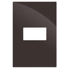 Placa para 1 módulo horizontal 4x2 recta chocolate gloss brilhante Placa para 1 módulo horizontal 4x2 recta chocolate gloss brilhante