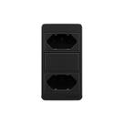 Placa Para Condulete Caixa 3/4" Com Tomada Dupla 2p+t 20a Margirius Sleek Preto Ebony Preto