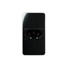 Placa Para Condulete Caixa 3/4" Com Tomada Margirius Sleek 2p+t 10a Preto Ebony Preto