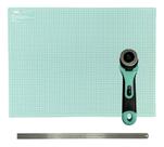 Placa Para Corte Grande A1 Base de Corte 90x60 Régua Inox 60 Cortador de Tecidos e Papel 45m,