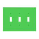 Placa para interruptor de parede 3 módulos, triplo toggle, verde, jumbo 17 x 12 cm