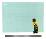 Placa Para Mesa Base De Corte Grande 90x60 Cortador Circular 45mm Régua Inox 60cm Kit Para Patchwork