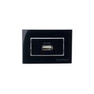 Placa Para Móveis 65x45 Com Tomada Carregador Usb-a Margirius Sleek 2a 10w Preto Ebony