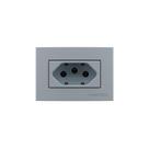 Placa Para Móveis 65x45 Com Tomada Margirius Sleek Colors 2p+t 20a Cinza Cinza