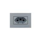 Placa para Móveis 65x45 com Tomada MarGirius Sleek Colors 2P+T 20A Cinza