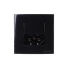 Placa Para Móveis 80x80 Com Interruptor Paralelo 10a E Tomada 2p+t 20a Margirius Sleek Preto Ebony