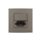 Placa Para Móveis 80x80 Com Interruptor Simples 10a E Tomada 2p+t 20a Margirius Sleek Colors Argila Argila Placa Para Móveis 80x80 Com Interruptor Simples 10a E Tomada 2p+t 20a Margirius Sleek Colors Argila Argila