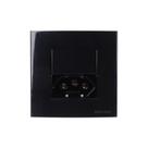 Placa Para Móveis 80x80 Com Interruptor Simples 10a E Tomada 2p+t 20a Margirius Sleek Preto Ebony