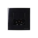 Placa para Móveis 80x80 com Interruptor Simples 10A e Tomada 2P+T 20A MarGirius Sleek Preto Ebony
