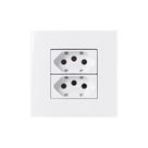 Placa para Móveis 80x80 com Tomada Dupla MarGirius Sleek 2P+T 20A Branca Placa para Móveis 80x80 com Tomada Dupla MarGirius Sleek 2P+T 20A Branca