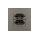 Placa para Móveis 80x80 com Tomada Dupla MarGirius Sleek Colors 2P+T 20A Argila