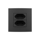 Placa para Móveis 80x80 com Tomada Dupla MarGirius Sleek Colors 2P+T 20A Grafite Placa para Móveis 80x80 com Tomada Dupla MarGirius Sleek Colors 2P+T 20A Grafite
