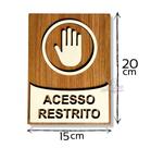 Placa para sala de acesso restrito decorativa mdf 6mm