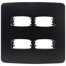 Placa para Tomada e Interruptor 4X4 com 4 Postos Horizontais Preto Gracia Maxx Alumbra 85697