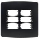 Placa para Tomada e Interruptor 4X4 com 6 Postos Horizontais Preto Gracia Maxx Alumbra 85699 Placa para Tomada e Interruptor 4X4 com 6 Postos Horizontais Preto Gracia Maxx Alumbra 85699