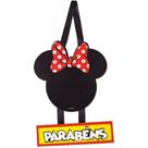 Placa Parabéns - Minnie - MDF - 1 unidade - Grintoy - Rizzo