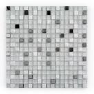 Placa Pastilha Vidro Parede 30cm X 30cm Branco/Prata Placa Pastilha Vidro Parede 30cm X 30cm Branco/Prata
