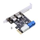 Placa PCI Express PCI-E para USB 3.0 de 2 portas para desktops