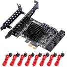 Placa PCIe SATA 3.0 de 8 portas MZHOU com 8 cabos de baixo perfil