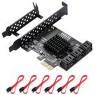 Placa PCIe SATA MZHOU 6 portas com 6 cabos de 6 Gbps para SATA 3.0