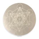 Placa Pedra Selenita Com Chakras 7cm X 1,5cm