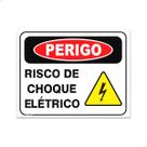 Placa Perigo Risco de Choque Elétrico 24,5 x 19,5 cm Atenção