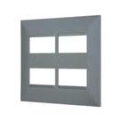Placa Pial Plus+ 4X4cm 2+2 Postos Separados Cinza - Pial Legrand